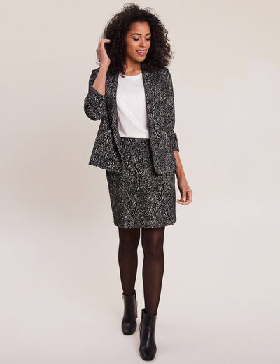 Veste tailleur manches 3/4 noir femme