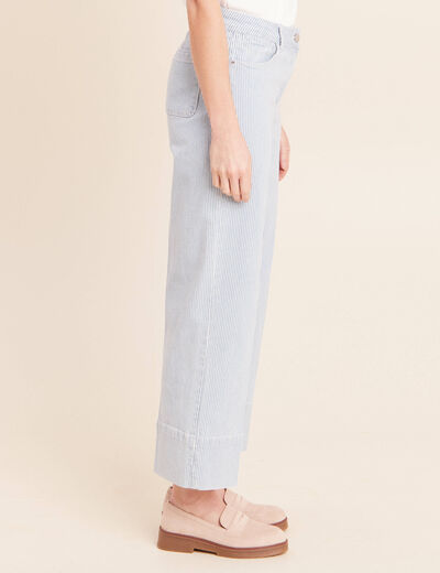 Jean coupe large 7/8&egrave;me bleu femme