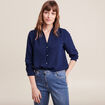 Chemise à manches longues bleu marine femme
