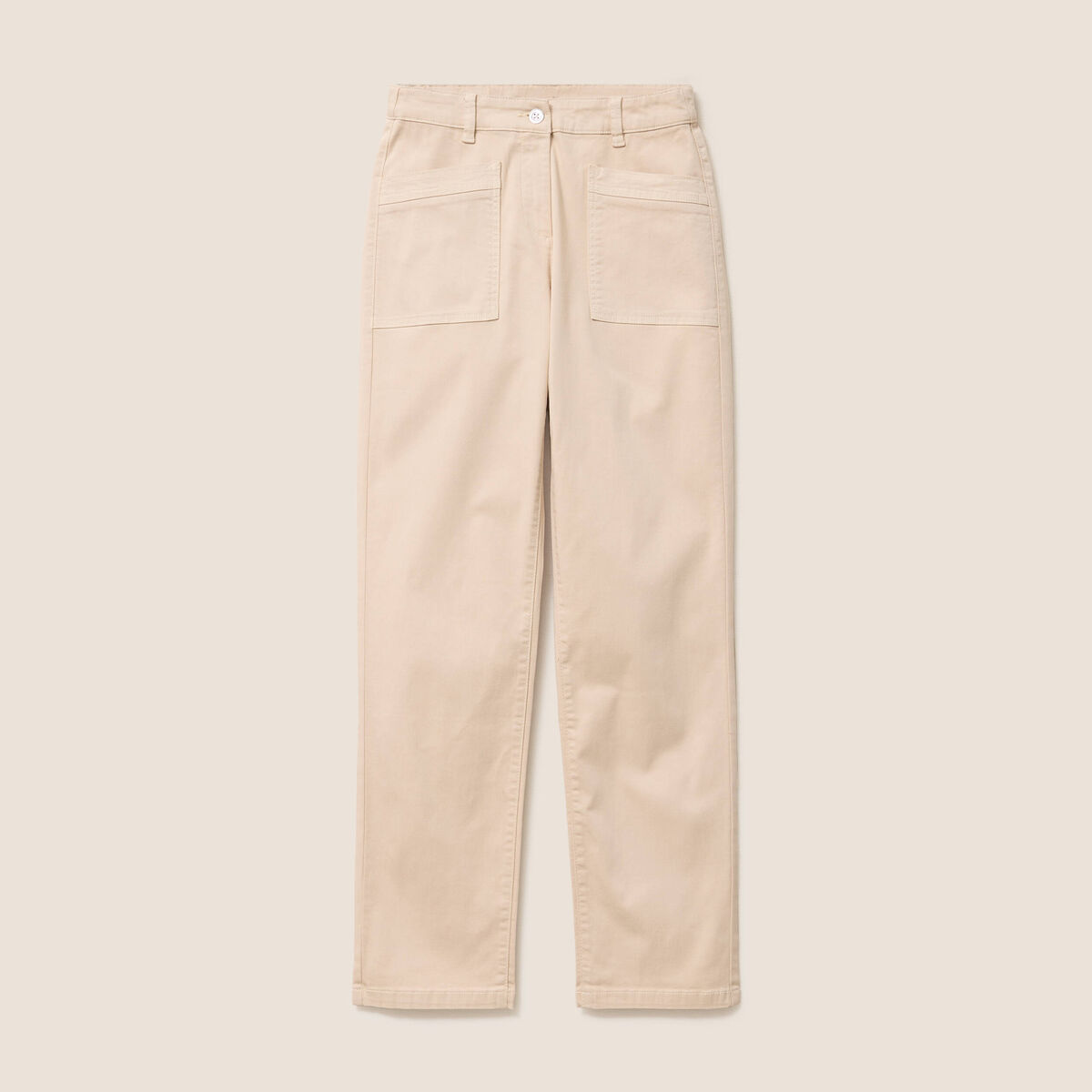 Pantalon coupe mom long ivoire femme
