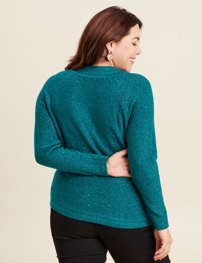 Pull manches longues vert canard femme