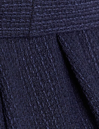 Combinaison large col v manches courtes bleu marine femme