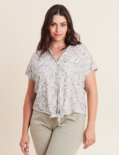 T-shirt manches courtes vert kaki femme