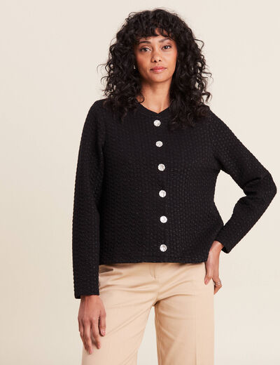 Gilet manches longues noir femme