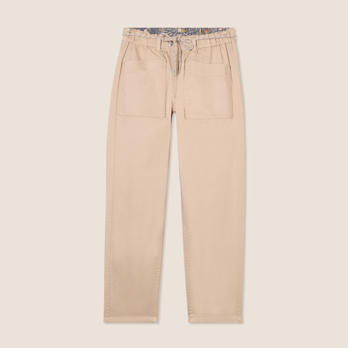 Pantalon droit réversible taupe femme