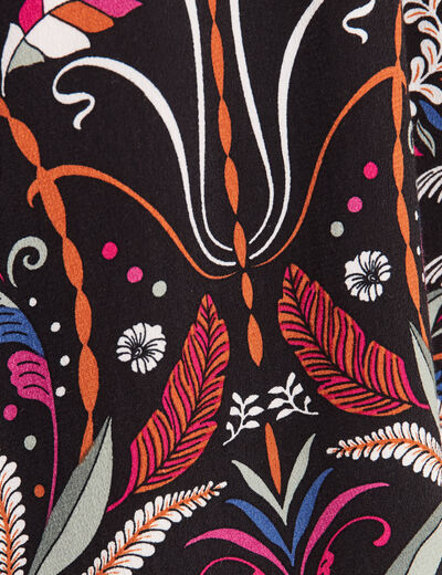 Robe évasée manches courtes noir femme