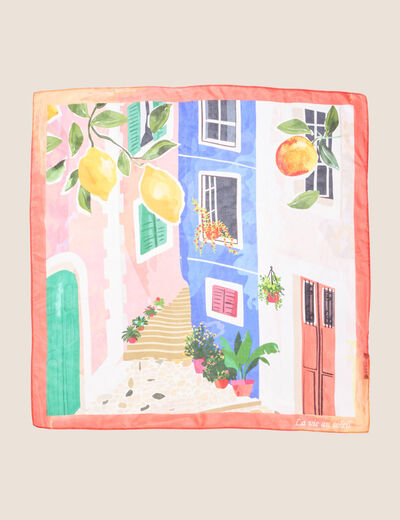 Foulard carré multicolore femme