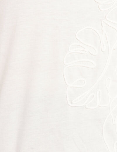 T-shirt manches courtes ecru femme