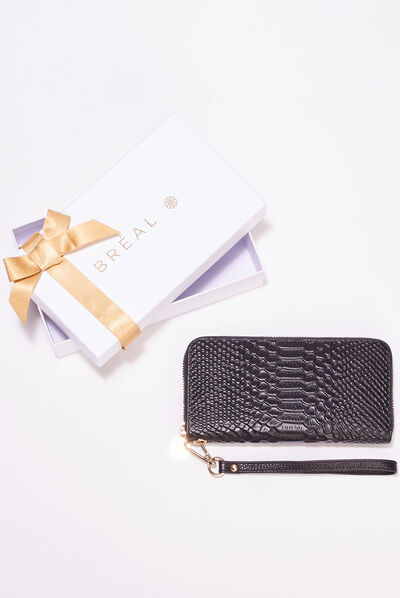 Sac compagnon en cuir noir femme