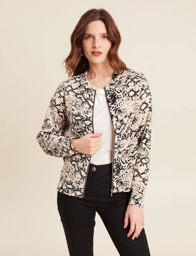 Gilet manches longues beige femme
