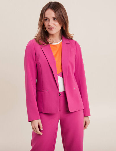 Veste tailleur cintrée rose fushia femme