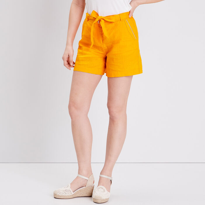 Short paperbag jaune foncé femme