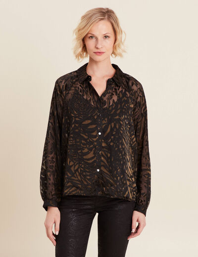 Chemise manches longues vert kaki femme