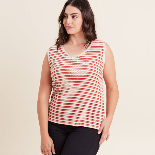 Débardeur crochet rouge femme