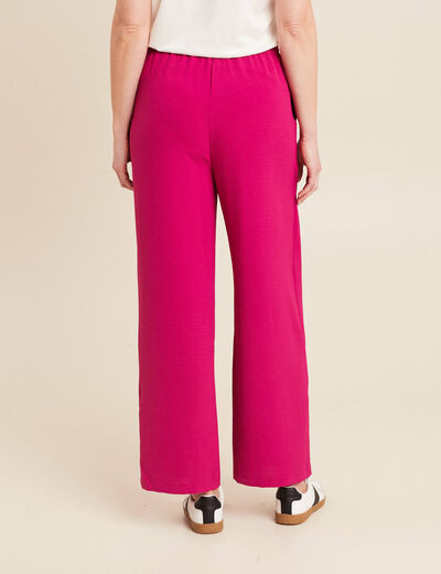 Pantalon coupe large portefeuille rose fushia femme