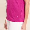 T-shirt col v manches courtes violet femme