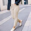 Pantalon 7/8ème taille haute beige femme