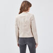 Veste droite zipp&eacute;e beige femme