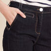 Jean droit taille haute long denim brut femme