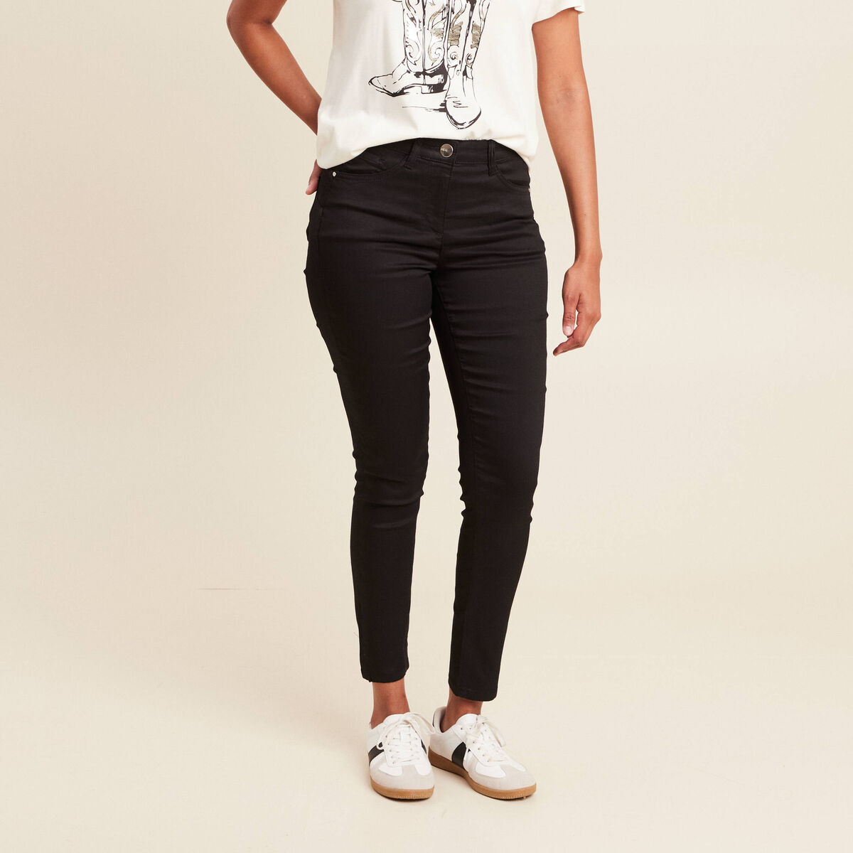 Pantalon magique Le L&eacute;ger coupe ajust&eacute;e noir femme