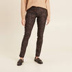 Pantalon coupe ajust&eacute;e enduit noir femme