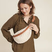 Sac banane effet crochet ecru femme