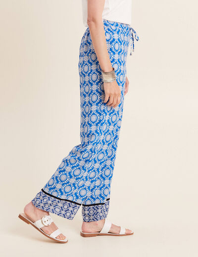 Pantalon flou bleu femme