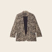 Veste droite manches 3/4 noir femme