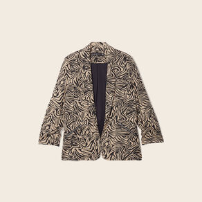 Veste droite manches 3/4 noir femme