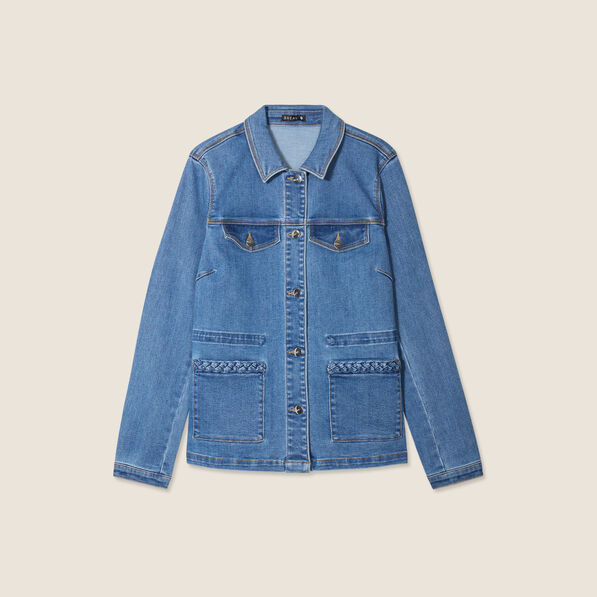 veste surchemise en jean denim double stone femme Veste surchemise en jean denim double stone femme