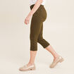 Pantacourt droit taille standard vert kaki femme