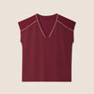 T-shirt manches courtes bordeaux femme
