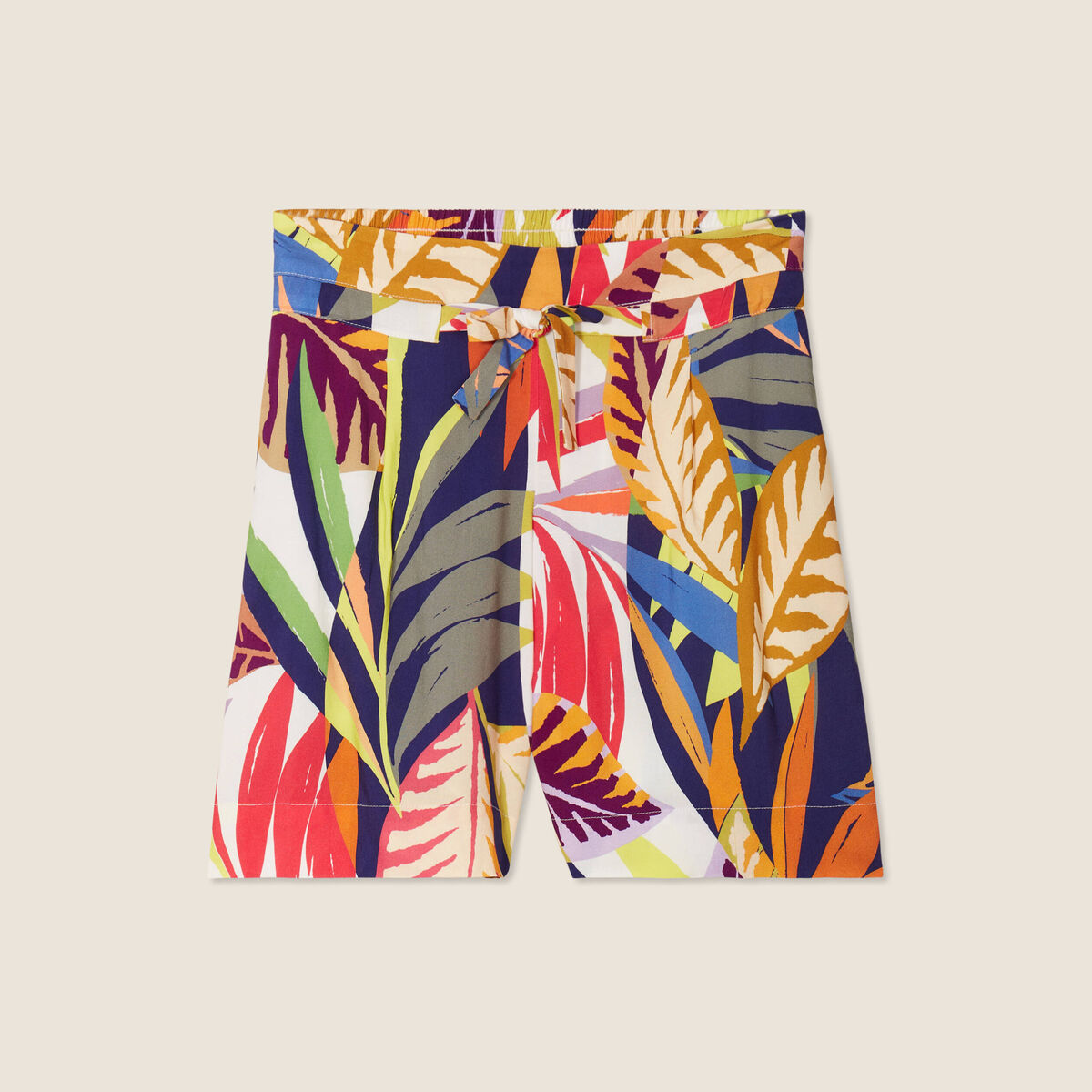Short droit fluide multicolore femme