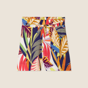 Short droit fluide multicolore femme