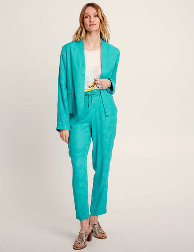 Pantalon flou fluide vert femme