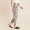 Pantalon flou taille haute ivoire femme