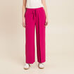 Pantalon coupe large portefeuille rose fushia femme