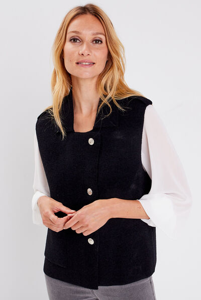 Gilet sans manches noir femme