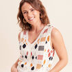 Gilet sans manches blanc femme