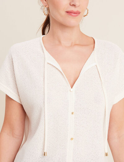 T-shirt manches courtes ecru femme