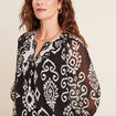 Blouse manches 3/4 noir femme