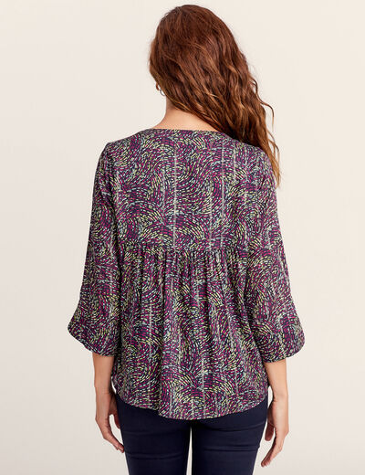 Blouse manches 3/4 multicolore femme