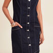 Robe droite en jean denim brut femme