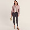 Veste droite boutonnée rose clair femme