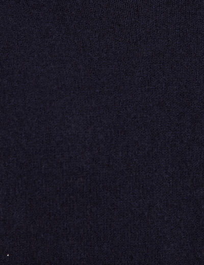 Pull sans manches à capuche bleu foncé femme