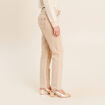 Jean taille bascul&eacute;e denim beige femme