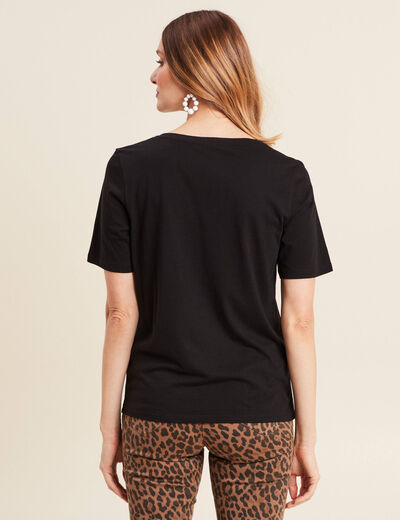 T-shirt manches courtes noir femme