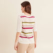 Pull dentelle col bateau multicolore femme