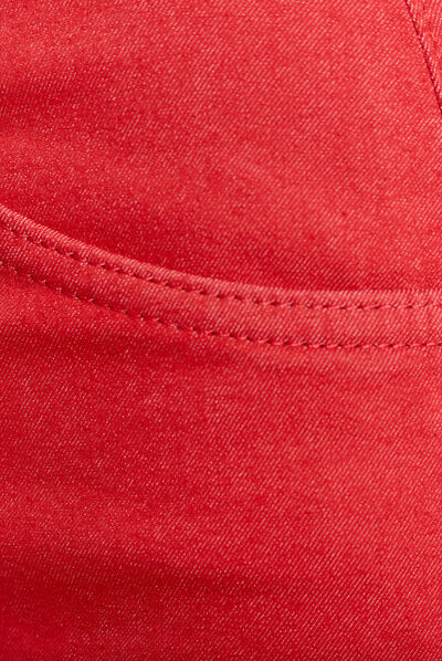 Pantalon léger taille standard 7/8ème rouge femme