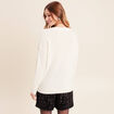Pull en cachemire col v ecru femme